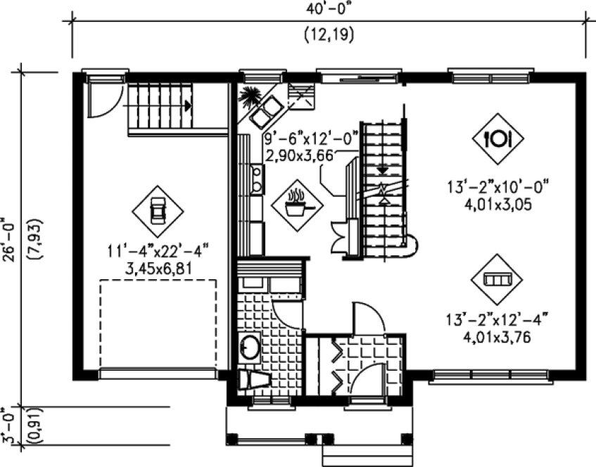 Main Floor Plan for House Plan #175931