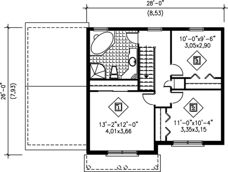 Second Floor Plan for House Plan #175931