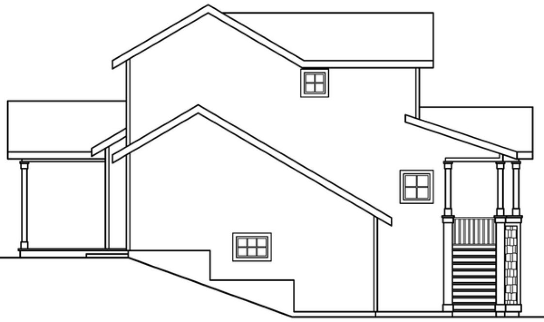Left Elevation for House Plan #345761
