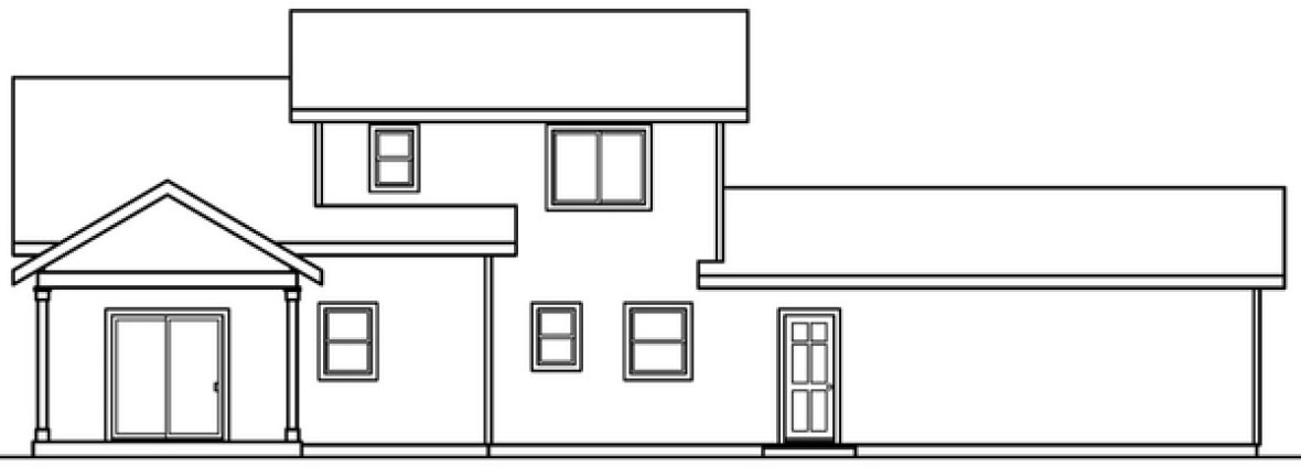 Rear Elevation for House Plan #345761