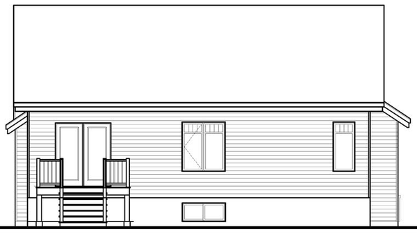 Rear Elevation for House Plan #149721