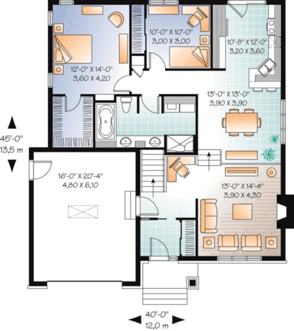 Main Floor Plan for House Plan #149721