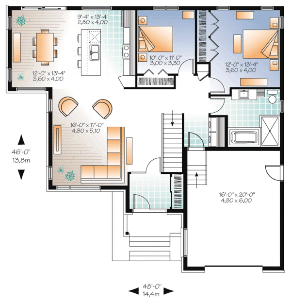 Main Floor Plan for House Plan #142431
