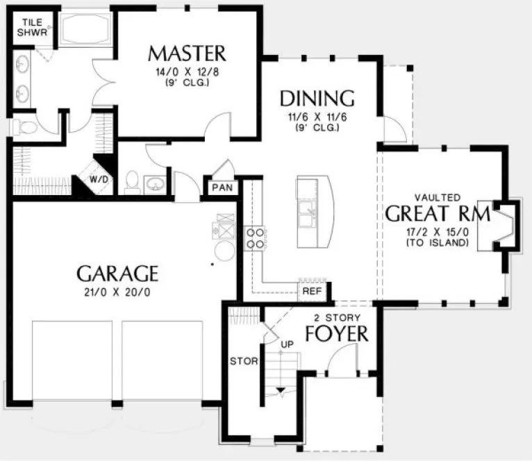 Main Floor Plan for House Plan #320912