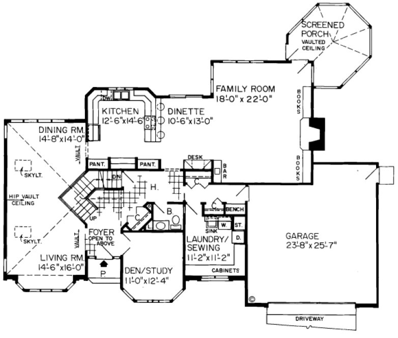 Main Floor Plan for House Plan #186861