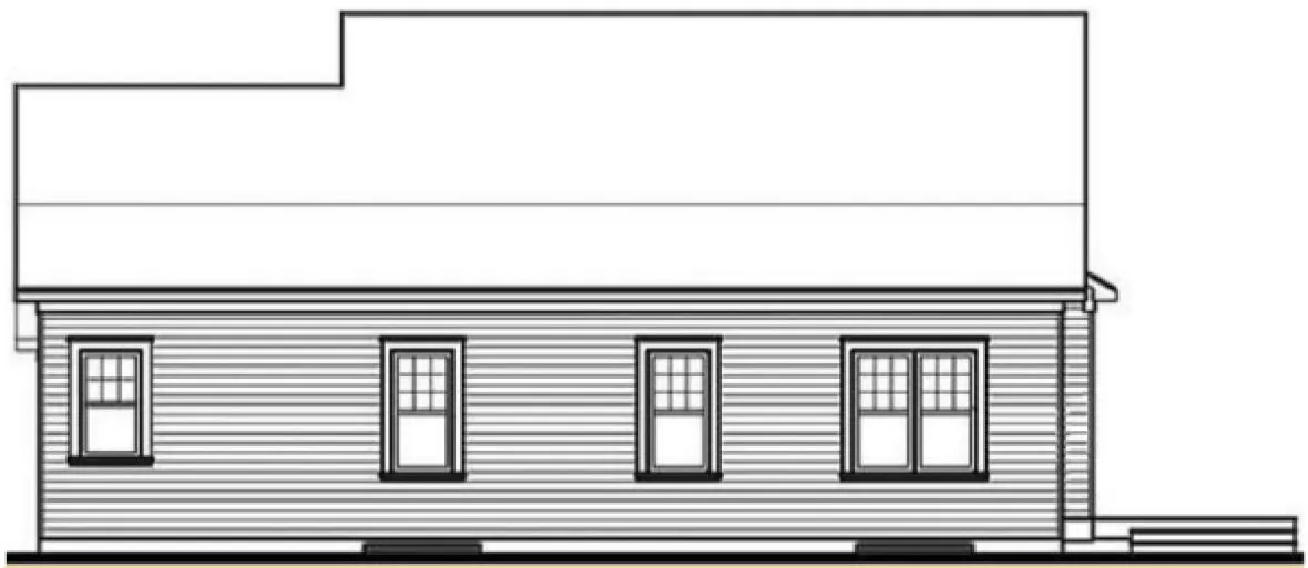 Rear Elevation for House Plan #143123