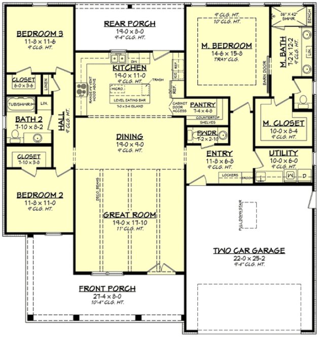 Main Floor Plan for House Plan #306591