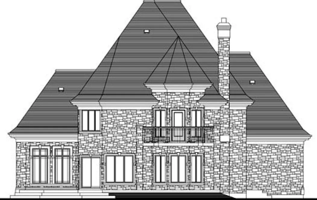 Rear Elevation for House Plan #170623