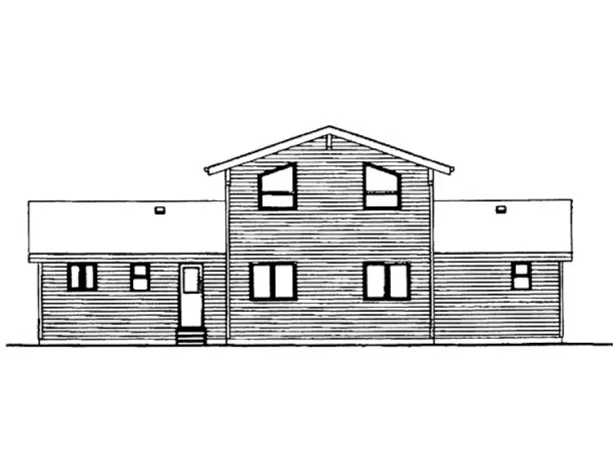 Rear Elevation for House Plan #512961