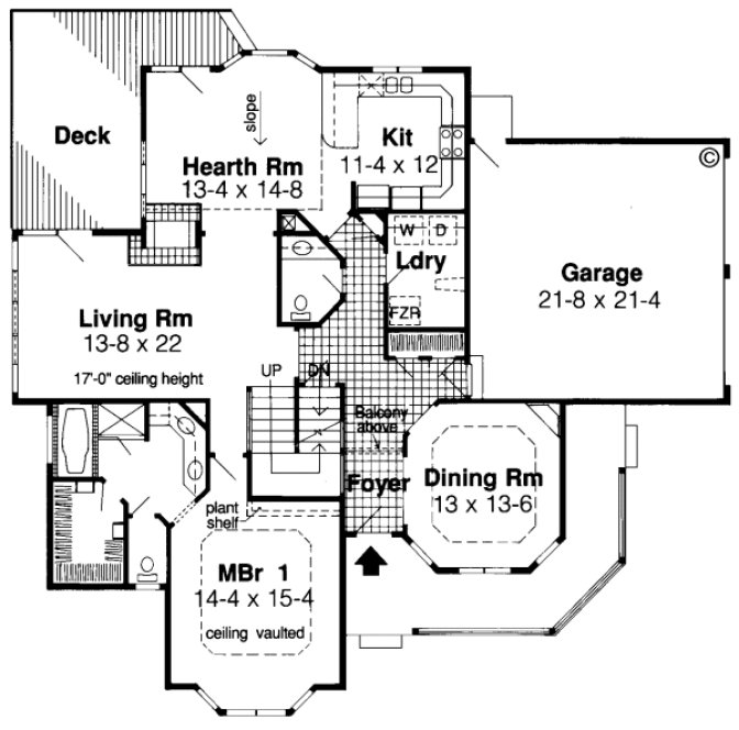 Main Floor Plan for House Plan #184412