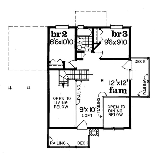Second Floor Plan for House Plan #517661
