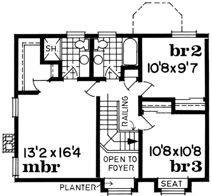 Second Floor Plan for House Plan #510261
