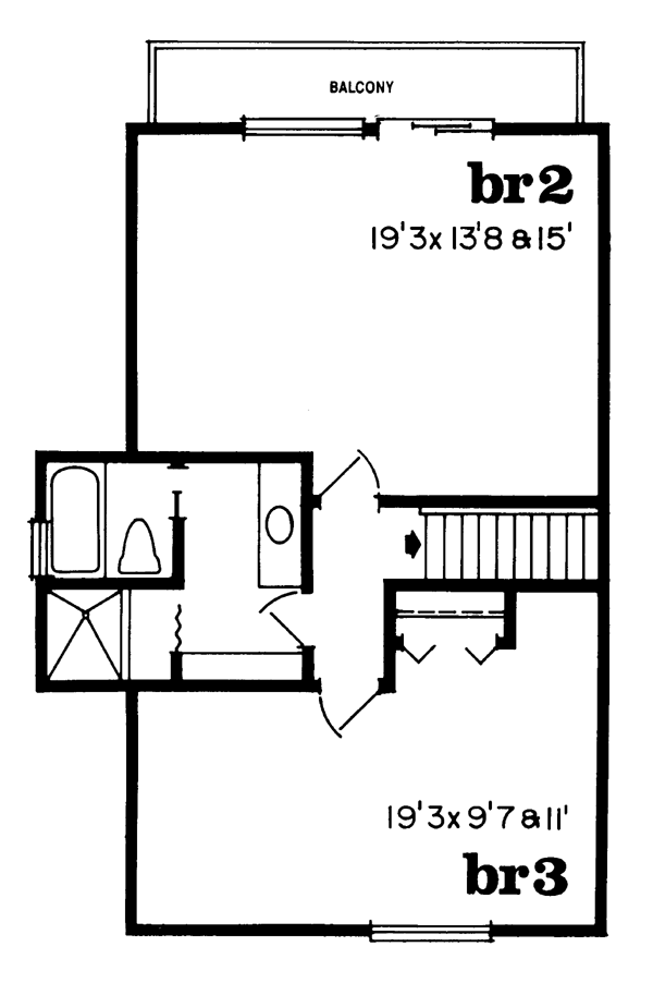 Second Floor Plan for House Plan #515061