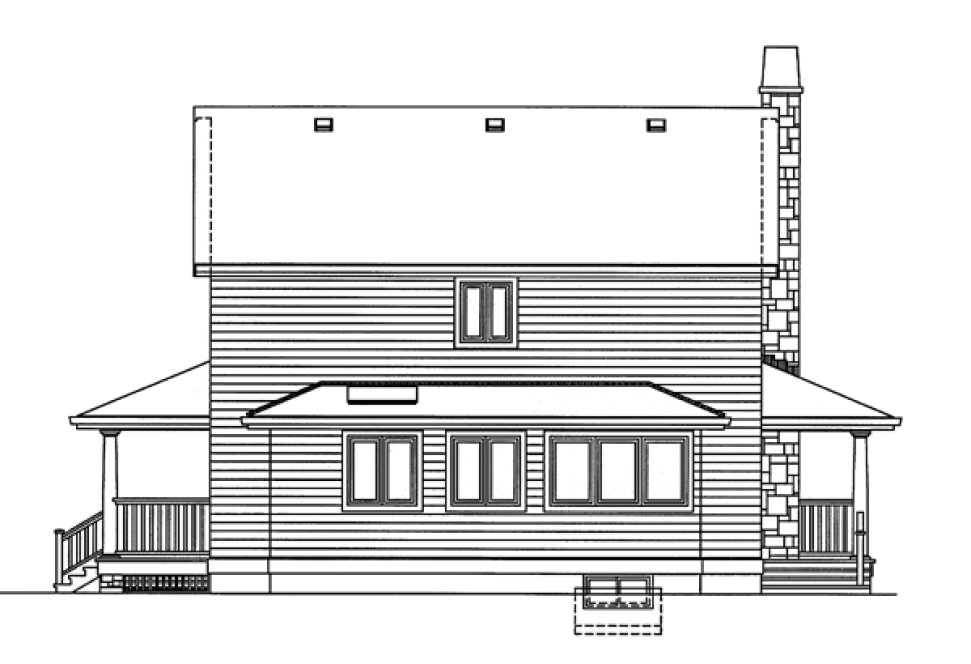 Rear Elevation for House Plan #514361