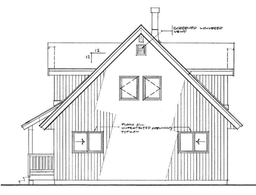 Rear Elevation for House Plan #513451