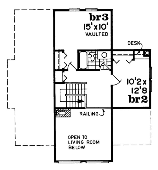 Second Floor Plan for House Plan #513871