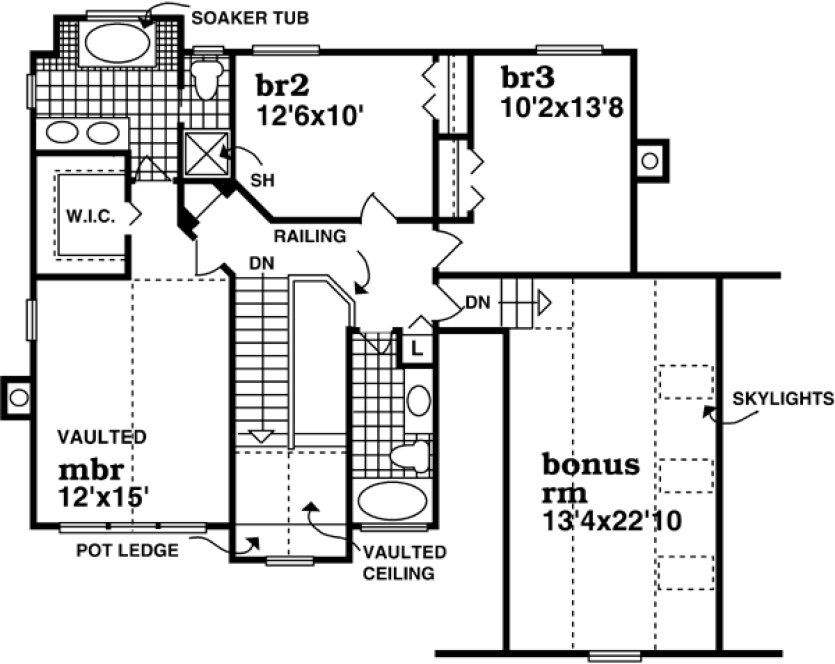 Second Floor Plan for House Plan #514291