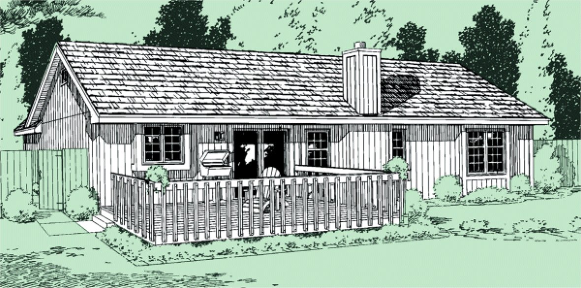 Rear Elevation for House Plan #186162