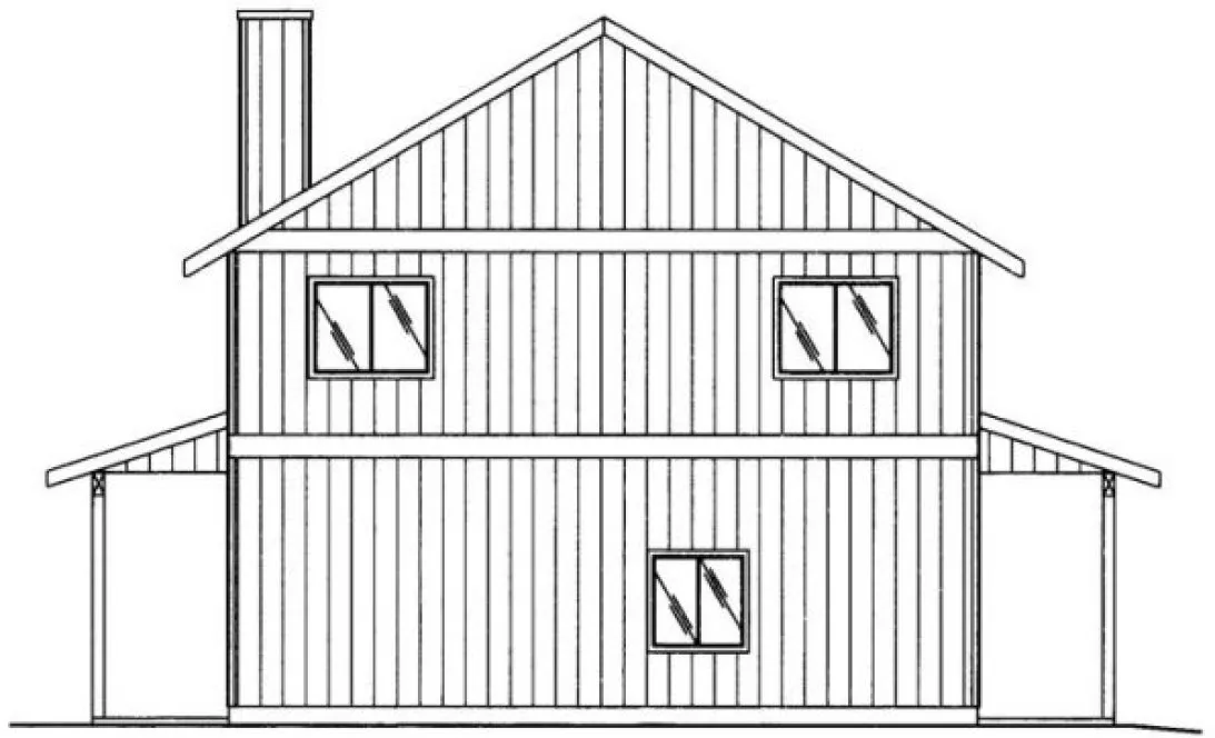 Rear Elevation for House Plan #451243