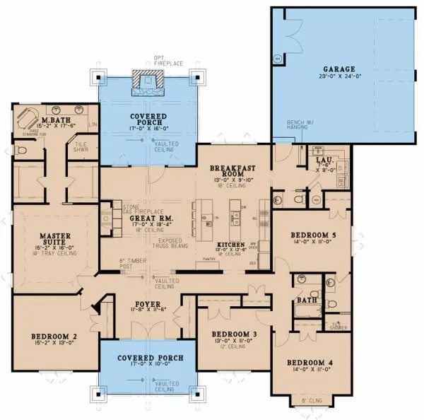 Main Floor Plan for House Plan #313152
