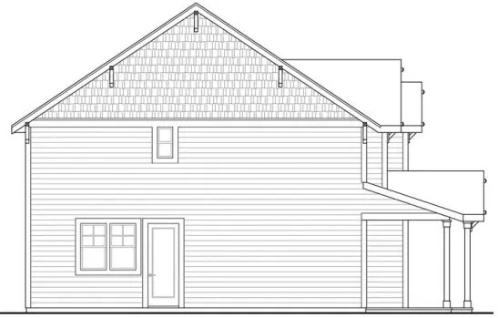 Left Elevation for House Plan #343152