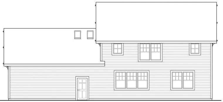 Rear Elevation for House Plan #343152