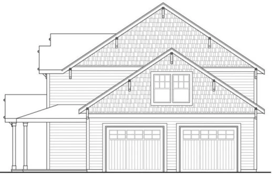 Right Elevation for House Plan #343152