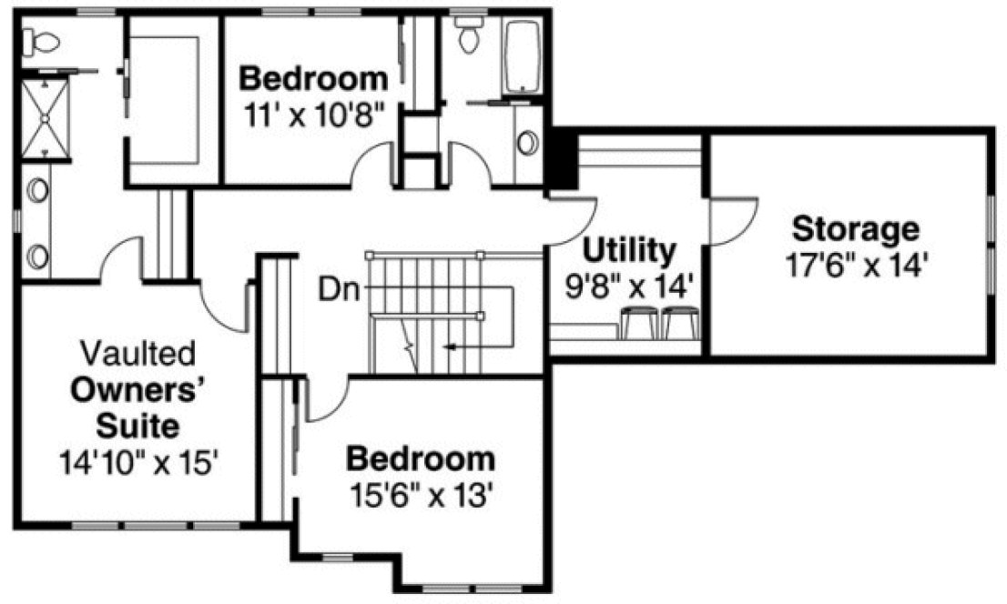Second Floor Plan for House Plan #343152