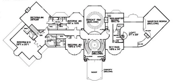 Second Floor Plan for House Plan #391457