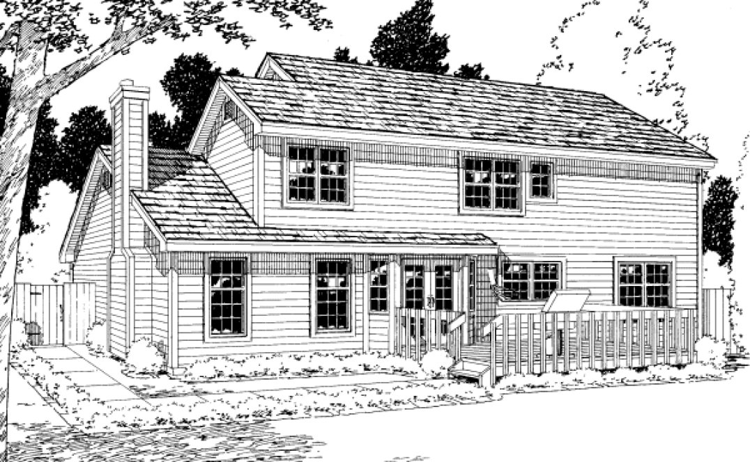 Rear Elevation for House Plan #189710