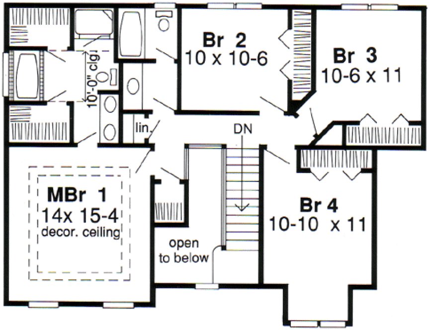 Second Floor Plan for House Plan #189710