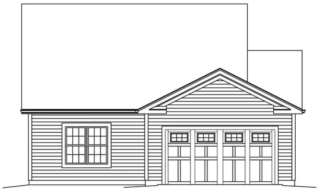Rear Elevation for House Plan #635302