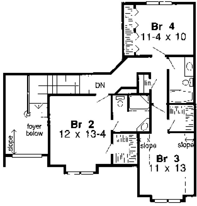 Second Floor Plan for House Plan #189912