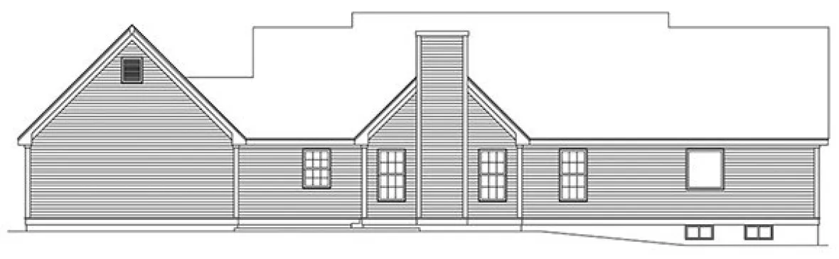 Rear Elevation for House Plan #638071