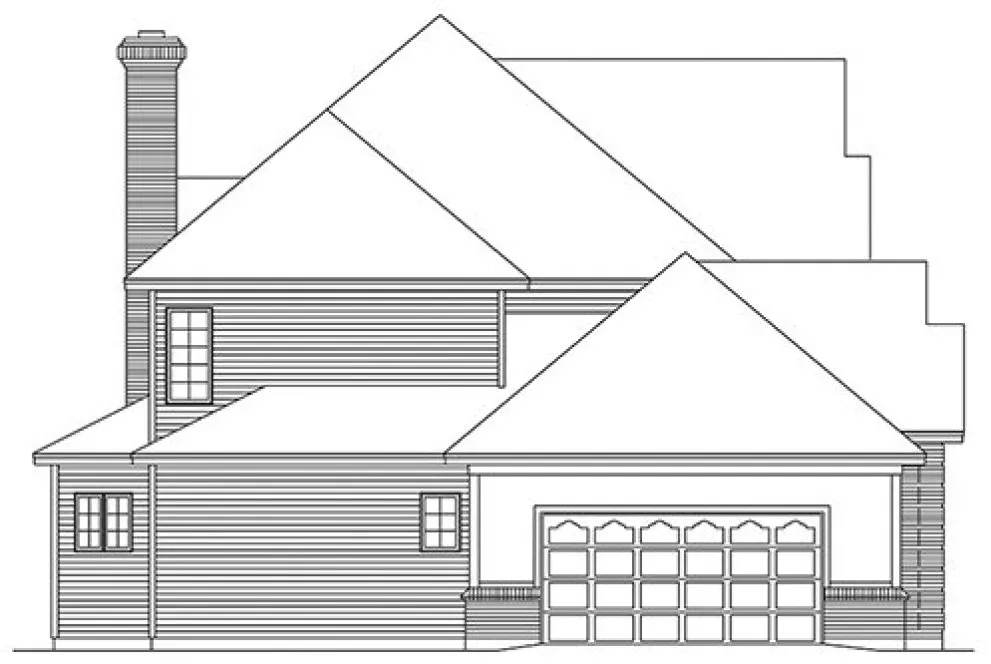 Left Elevation for House Plan #632223