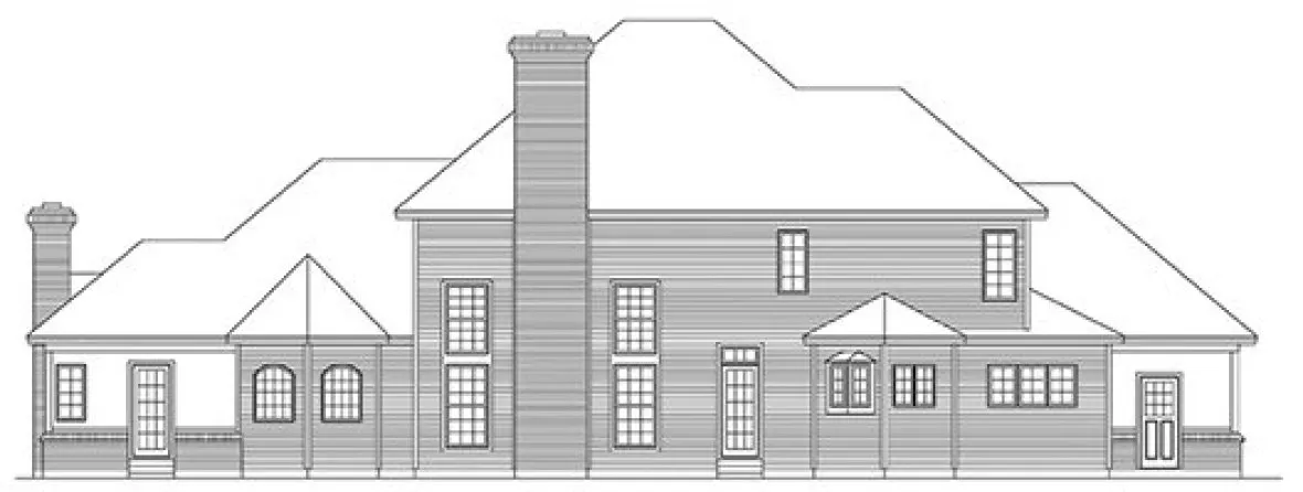 Rear Elevation for House Plan #632223