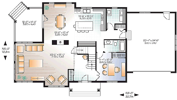 Main Floor Plan for House Plan #141252