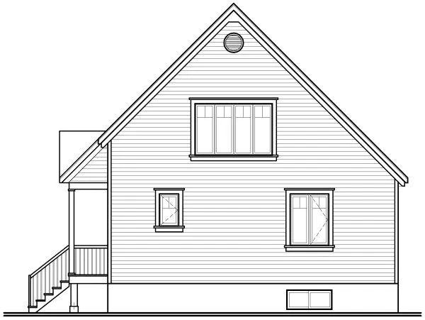 Rear Elevation for House Plan #148601