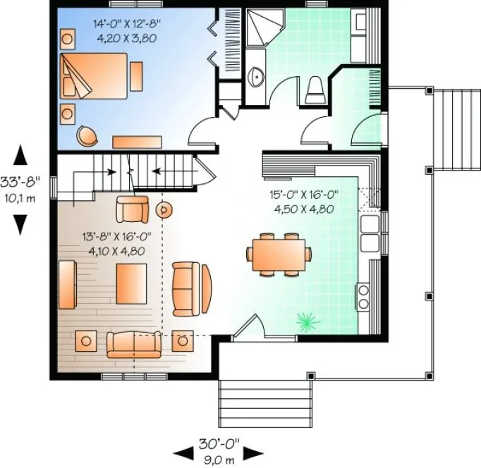 Main Floor Plan for House Plan #148601