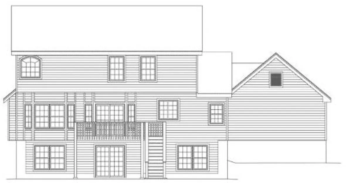 Rear Elevation for House Plan #631252