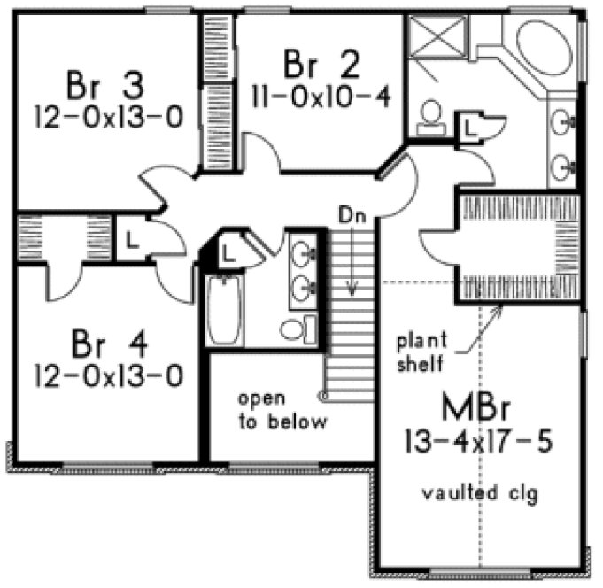 Second Floor Plan for House Plan #631252