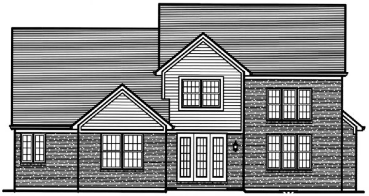 Rear Elevation for House Plan #534542