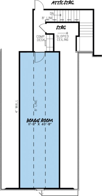 Attic Plan for House Plan #312352