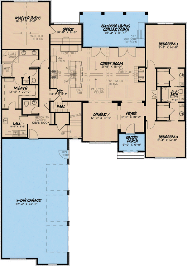Main Floor Plan for House Plan #312352