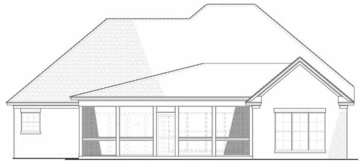 Rear Elevation for House Plan #310461
