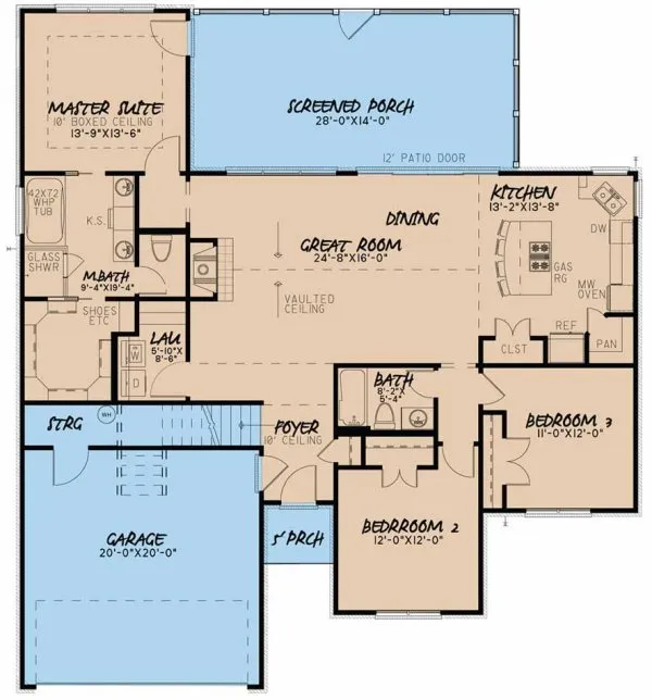 Main Floor Plan for House Plan #310461