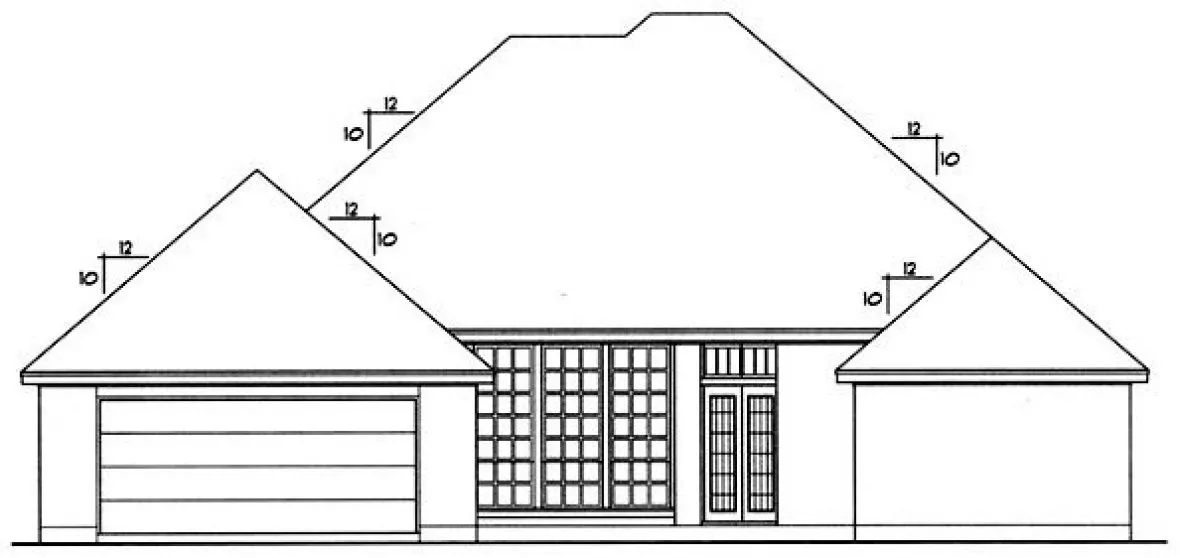 Rear Elevation for House Plan #440461