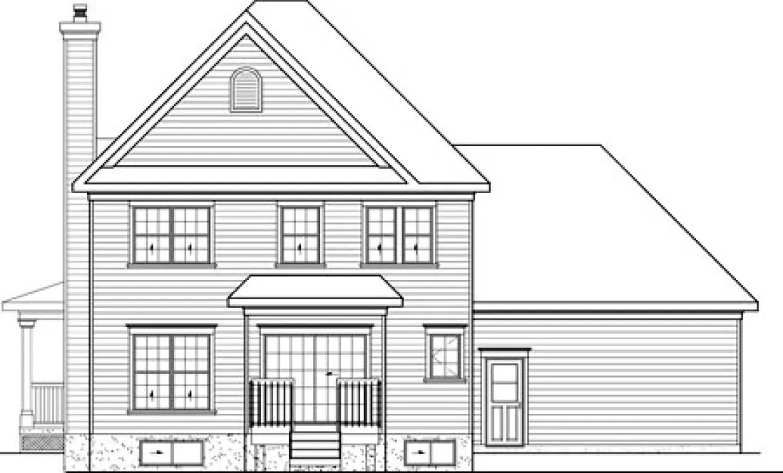 Rear Elevation for House Plan #178071