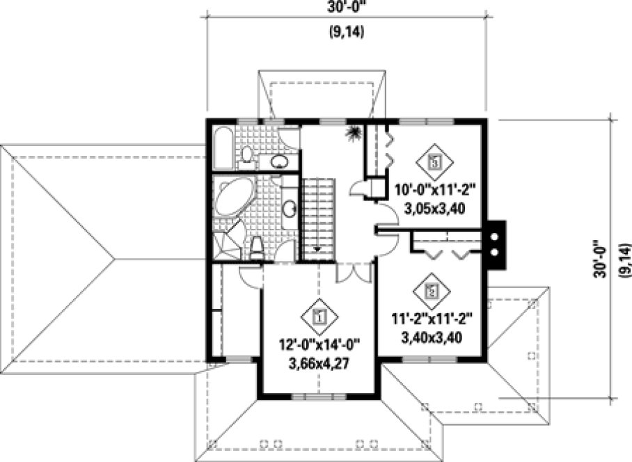 Second Floor Plan for House Plan #178071
