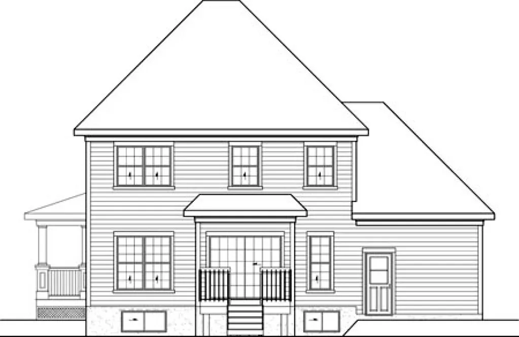 Rear Elevation for House Plan #170871